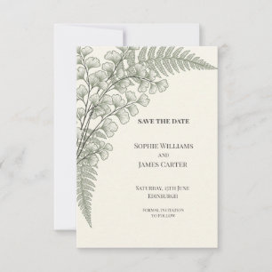 Save The Date Mariage Botanique Fougère Ginkgo