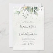 Save The Date Mariage Botanique Gold Greenery (Devant)