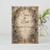 Save The Date Mariage Botanique Gothique Maussade (Debout devant)