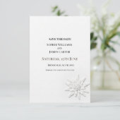 Save The Date Mariage Botanique Gris (Debout devant)
