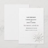 Save The Date Mariage Botanique Gris (Devant / Derrière)