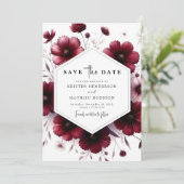 Save The Date Mariage botanique moderne de Bourgogne (Debout devant)