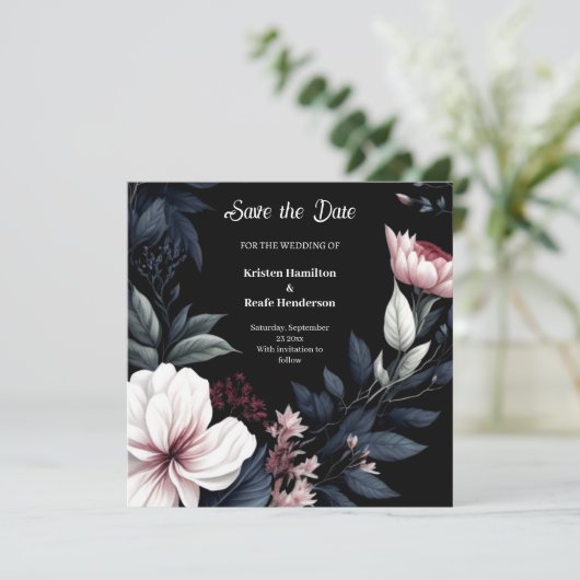 Save The Date Mariage botanique moderne Whimsy (Debout devant)