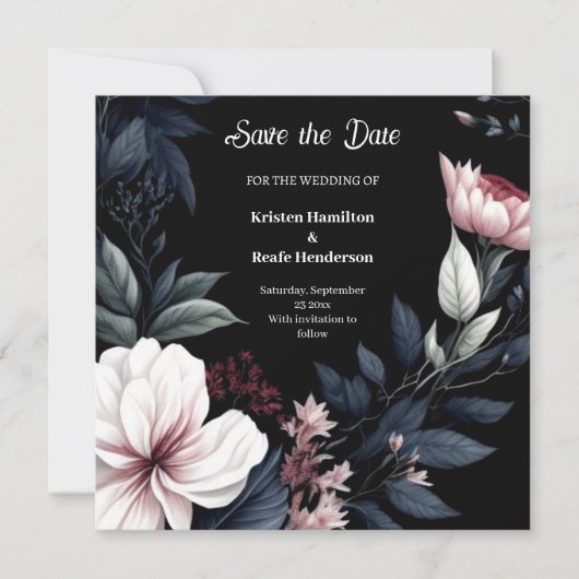 Save The Date Mariage botanique moderne Whimsy (Devant)