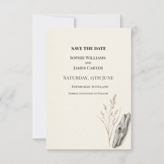 Save The Date Mariage Botanique Neutre (Devant)