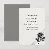 Save The Date Mariage Botanique Noir (Devant / Derrière)