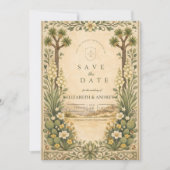 Save The Date Mariage botanique rustique dans le désert (Devant)