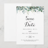 Save The Date Mariage Botanique Rustique Eucalyptus (Devant / Derrière)