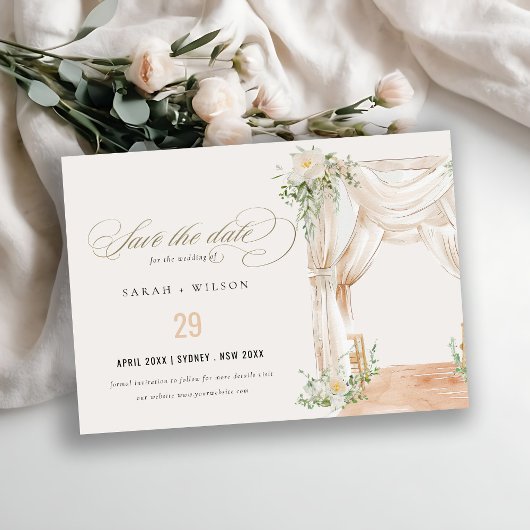 Save The Date Mariage botanique Soft Chic Blush Floral
