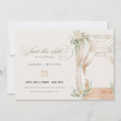 Save The Date Mariage botanique Soft Chic Blush Floral (Devant)