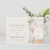Save The Date Mariage botanique Soft Chic Blush Floral (Debout devant)