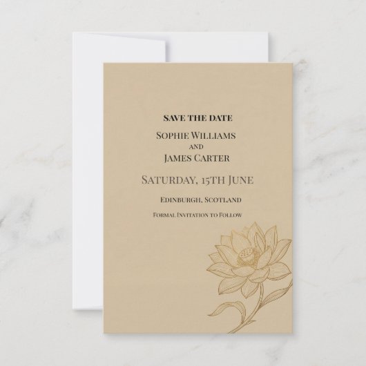 Save The Date Mariage Botanique Tan (Devant)
