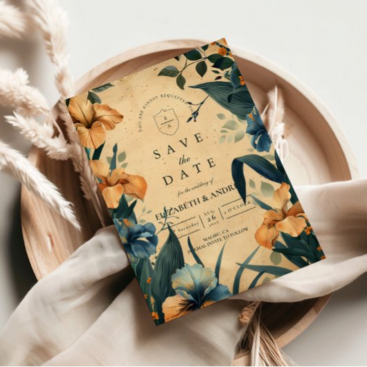 Save The Date Mariage Botanique Tropical Vintage