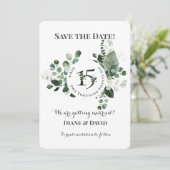 SAVE THE DATE MARIAGE BOTANIQUE VERT DE PRINTEMPS (Debout devant)