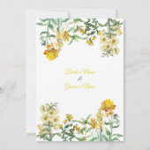 Save The Date Mariage botanique vintage jaune Aquarelle (Dos)