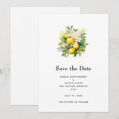 Save The Date Mariage Bouquet de Citron avec Fleurs Blanches (Devant / Derrière)
