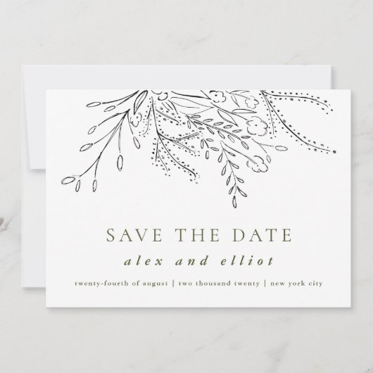 Save The Date Mariage Bouquet débordant (Devant)