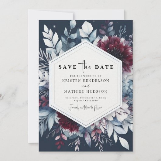Save The Date Mariage Bourgogne minimal (Devant)