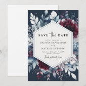 Save The Date Mariage Bourgogne minimal (Devant / Derrière)