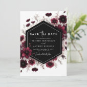 Save The Date Mariage Bourgogne personnalisé minimal (Debout devant)