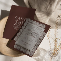 Mariage Brun au Chocolat Vintage Broderie Vieille
