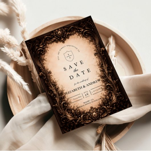 Save The Date Mariage Cadre Gothique Baroque