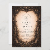 Save The Date Mariage Cadre Gothique Baroque (Devant)