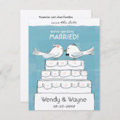 Save The Date Mariage Cake Birds Bride & Groom Enregistrer la da (Devant / Derrière)