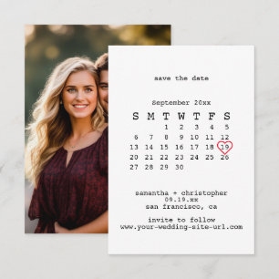 Save The Date Mariage calender minimaliste blanc avant-gardiste