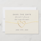 Save The Date Mariage Calligraphie Dorée (Devant)