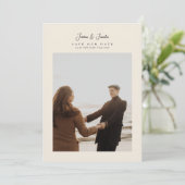 Save The Date Mariage calligraphié élégant avec collage de 5 pho (Debout devant)