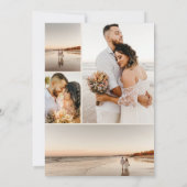 Save The Date Mariage calligraphié élégant avec collage de 5 pho (Dos)