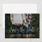 Save The Date Mariage calligraphié moderne simple blanc (Devant / Derrière)