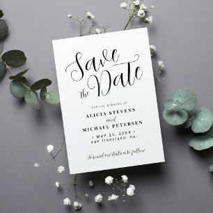 Save The Date Mariage calligraphie simple et élégant