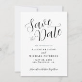 Save The Date Mariage calligraphie simple et élégant (Devant)