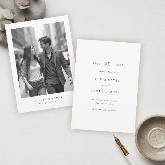 Save The Date Mariage calligraphique typographique minimaliste m