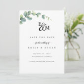 Save The Date Mariage Campagnard à la Verdure d'Eucalyptus (Debout devant)