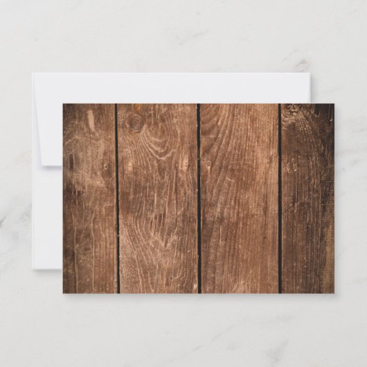 Save The Date Mariage campagnard de dentelle en bois rustique En (Dos)