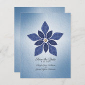 Save The Date Mariage campagnard Rustic Blue Denim Enregistrer L (Devant / Derrière)