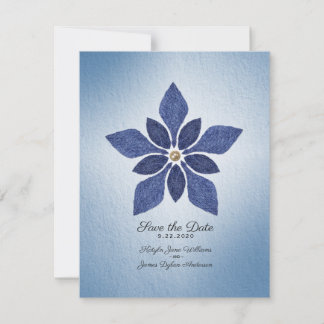 Save The Date Mariage campagnard Rustic Blue Denim Enregistrer L