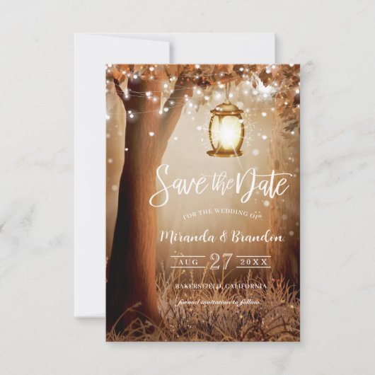 Save The Date Mariage campagnard rustique Enregistrer la date In (Devant)