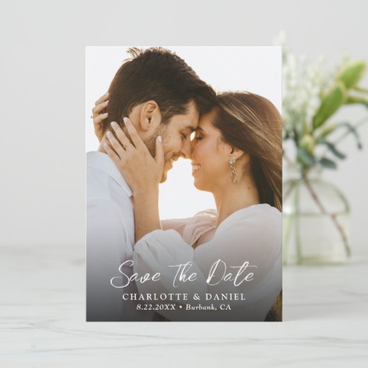 Save The Date Mariage campagnard Rustique Photo Enregistrer la c (Debout devant)