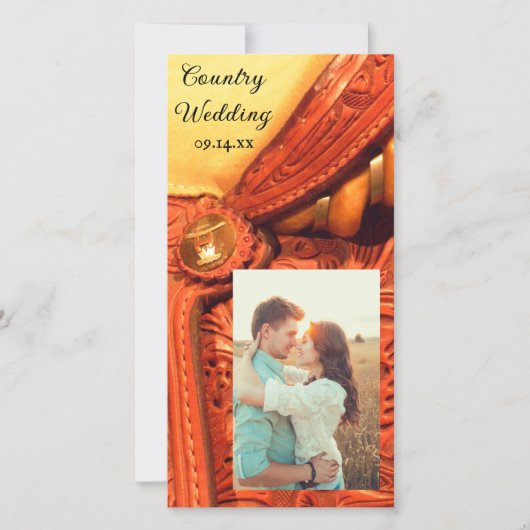 Save The Date Mariage campagnard Western Saddle Enregistrer la d (Devant)