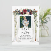 Save The Date Mariage Canopy Aquarelle Florale Photo (Debout devant)