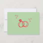 Save The Date Mariage Capriceux à la Main Cœur Vert Rouge (Dos)