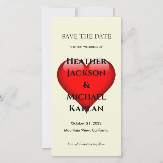 Save The Date Mariage cardiaque Professionnel Minimaliste Modern