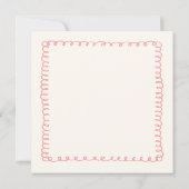 Save The Date Mariage Carré couleur rose et vert (Dos)