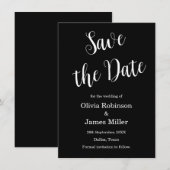 Save The Date Mariage Casual Noir et Blanc (Devant / Derrière)
