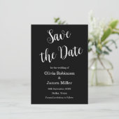 Save The Date Mariage Casual Noir et Blanc (Debout devant)