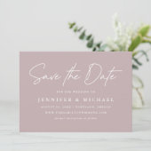 Save The Date Mariage Casual Script Dusty Purple (Debout devant)